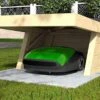 Abri Pour Robot Tondeuse En Bois D’Épicéa Brut Toit Relevable