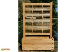 Bac à Fleurs Avec Treillis En Bois De Châtaignier Lasuré – Persienne