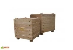 Bac à Fleurs Carré En Bois De Châtaignier Lasuré - Classics