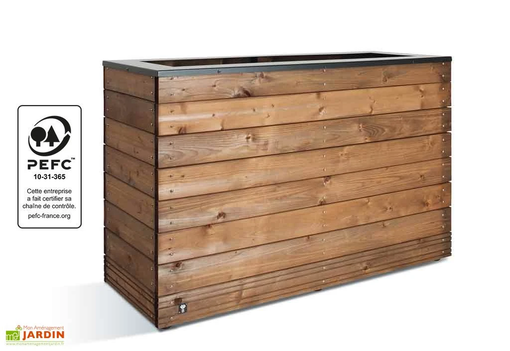 Bac à Fleurs En Bois Selekt (120x45x76) – Image 2