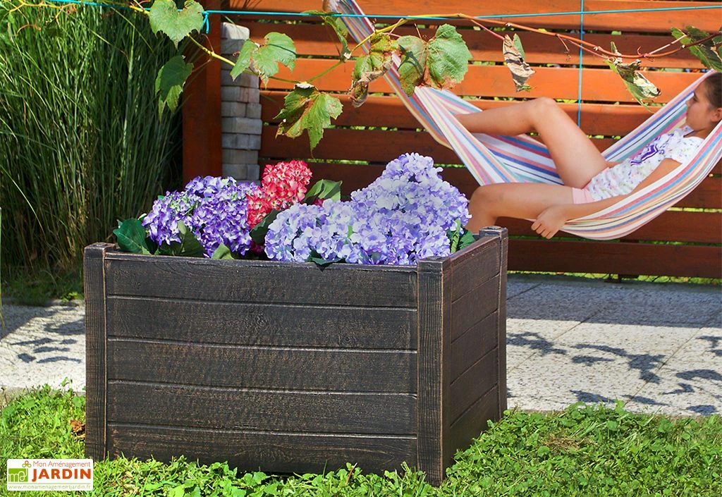 Roto Bac à Fleurs Teak L (60x30x30cm) – Image 2