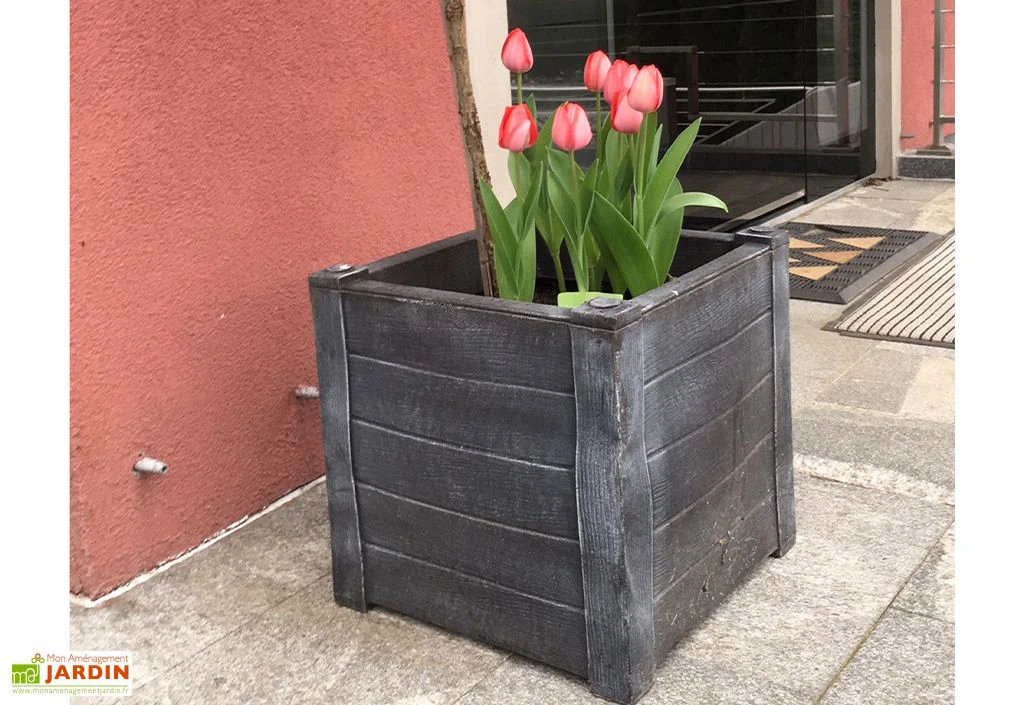 Roto Bac à Fleurs Teak S (30x30x30cm) – Image 2