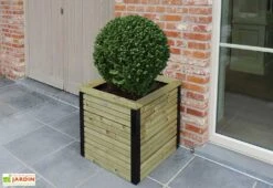 Solid Bac à Fleurs En Bois De Pin Traité 50 X 50 Cm