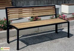 Banc De Jardin En Bois De Pin Traité Et Acier Galvanisé Carmen