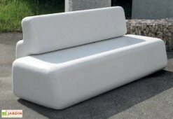 Banc De Jardin En Béton Monobloc Et Acier Galvanisé Oasi