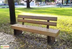 Banc De Jardin En Bois De Pin Traité Et Acier Galvanisé Porto