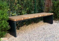Banquette De Jardin En Bois De Pin Traité Et Acier Galvanisé Brema