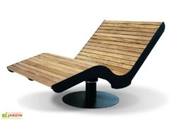 Chaise Longue Pivotante En Bois De Pin Traité Et Acier Galvanisé Twist