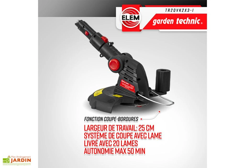 Outil De Jardinage 3 En 1 : Taille-haies, élagueuse Et Coupe Bordures – 20 V – Image 4
