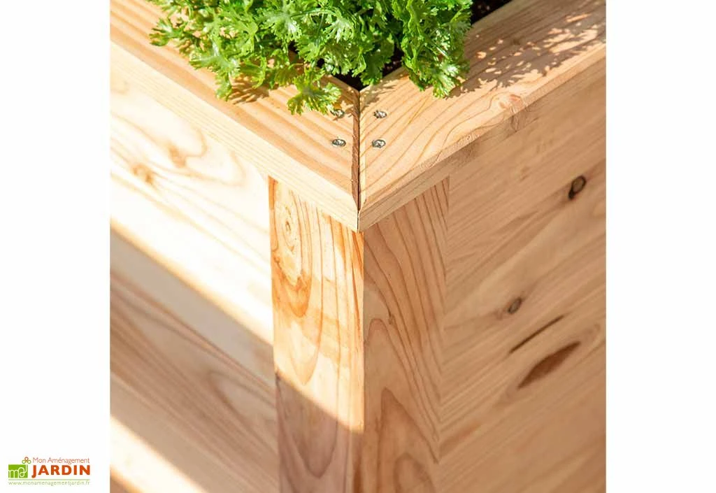 Jardinière En Bois De Mélèze Bac Potager 100 X 65 X 66 Cm – Image 3