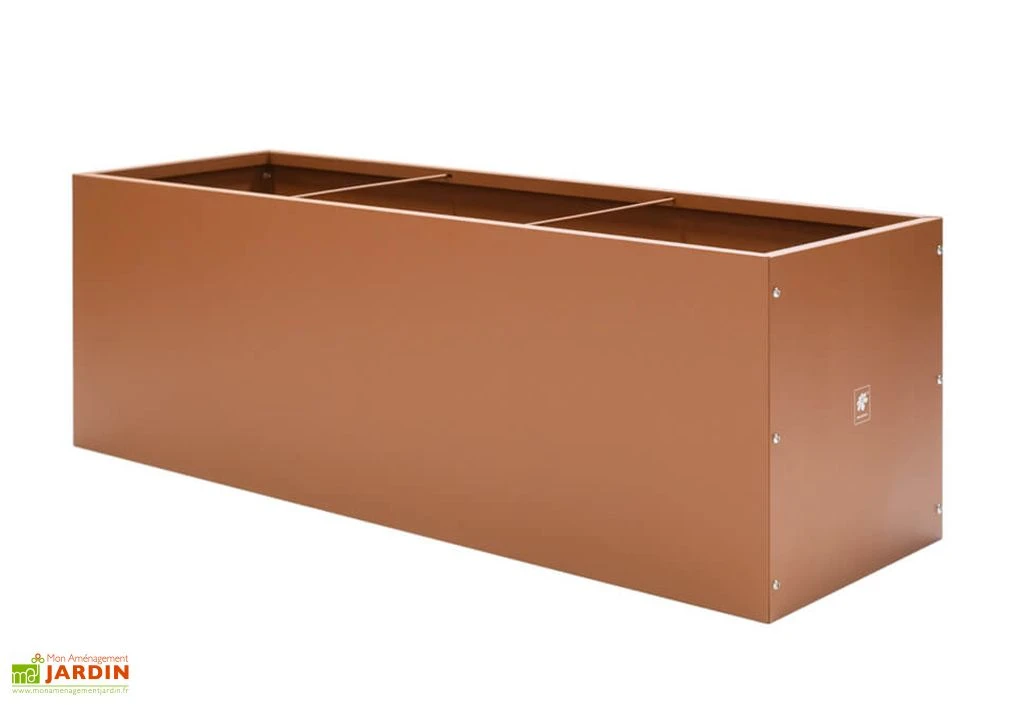 Jardinière Rectangulaire En Métal Thermolaqué Couleur Rouille – Image 6