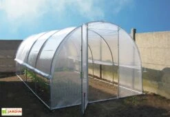 Serre Tunnel Tonneau En Polyéthylène 18 M² - Jardinière 6 X 3 M