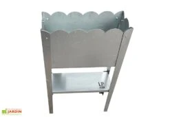 Jardinière Potager Sur Pieds En Acier Galvanisé - 50 X 20 X 80 Cm - Bords Arrondis