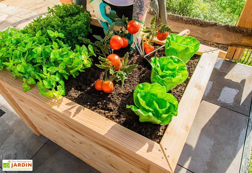 Jardinière En Bois De Mélèze Bac Potager 100 X 65 X 66 Cm – Image 2
