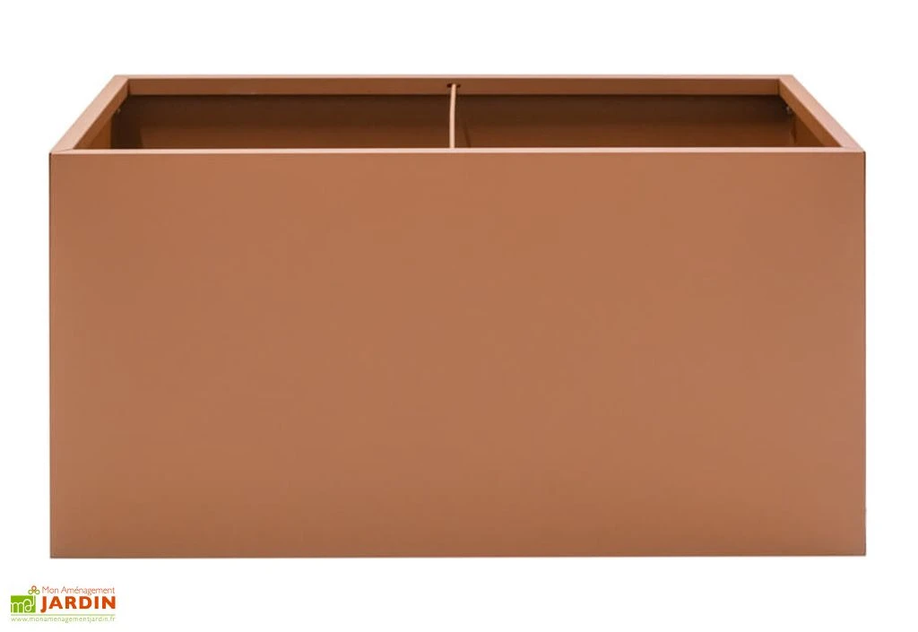 Jardinière Rectangulaire En Métal Thermolaqué Couleur Rouille – Image 3