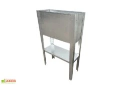 Jardinière Potager Sur Pieds En Acier Galvanisé - 50 X 20 X 80 Cm – Bords Droits