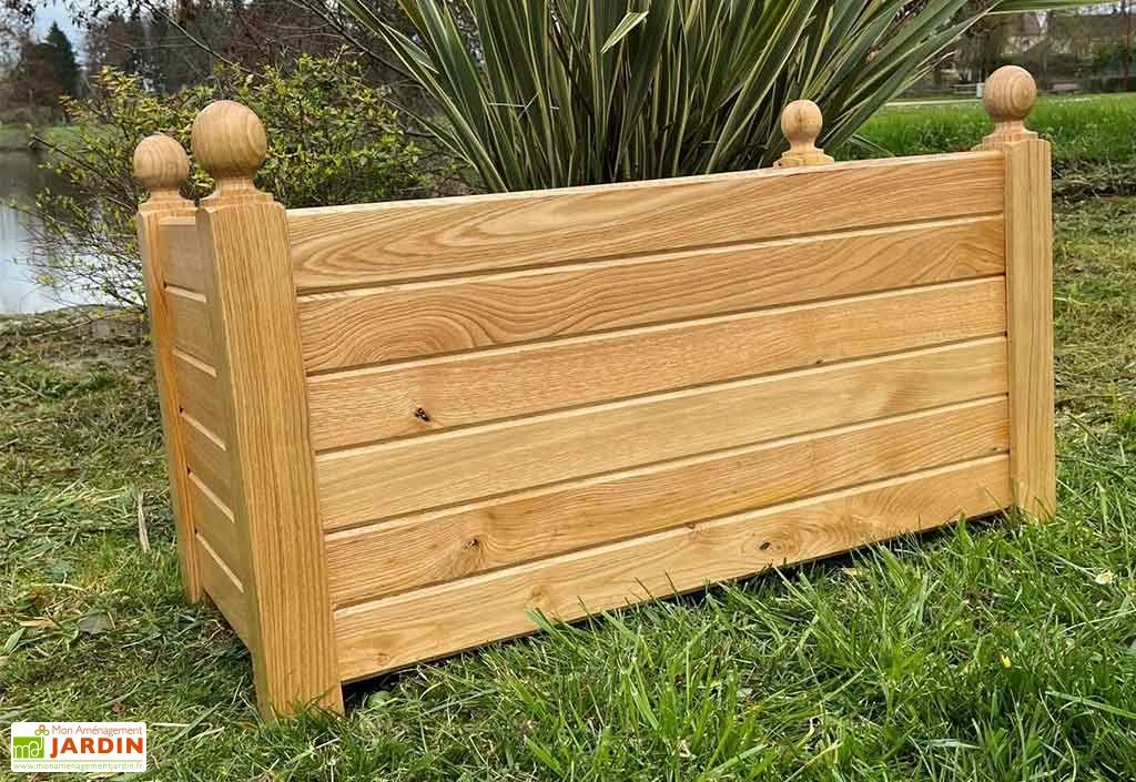 Jardinière Rectangulaire En Bois De Châtaignier Lasuré - Oranger