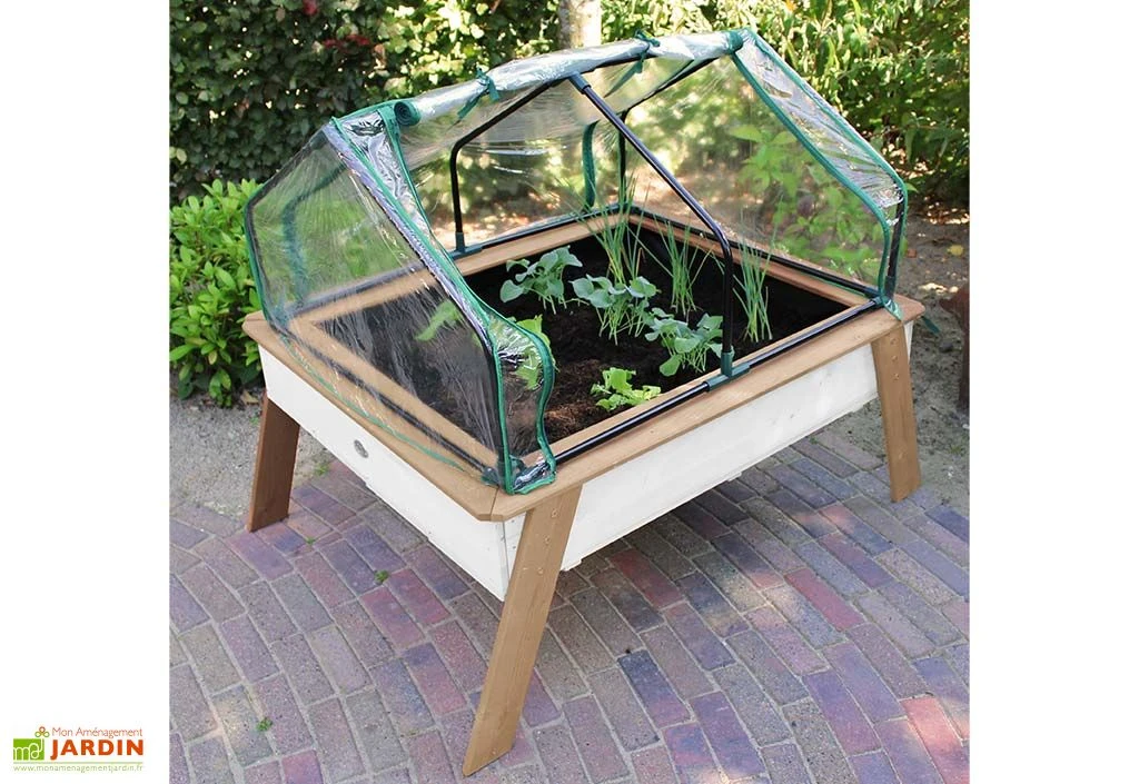 Axi Table De Culture En Bois De Hemlock + Bâche Plastique - 110 X 93 X 99 Cm – Image 3