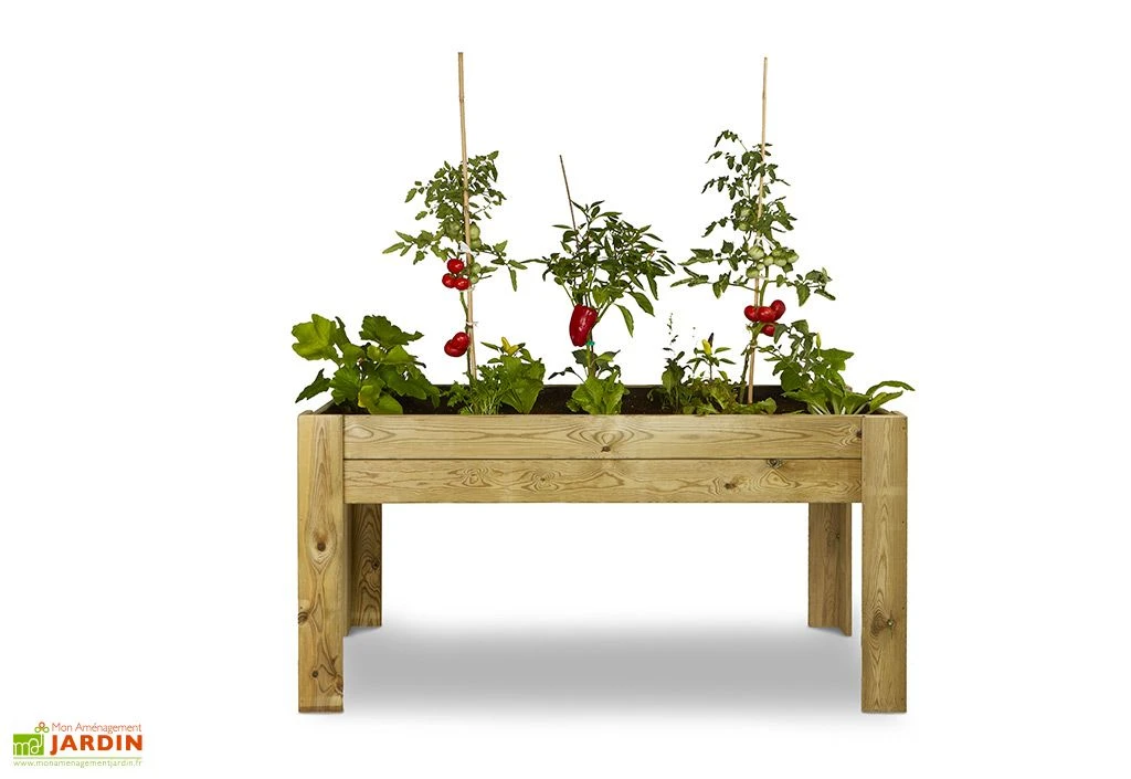 Potager Surélevé En Bois Traité Gardenbrico XL80 : 160 Cm – Image 2