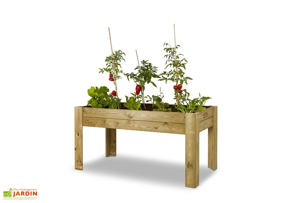 Potager Surélevé En Bois Traité Gardenbrico XL80 : 160 Cm