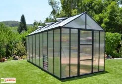 Serre De Jardin En Aluminium Et Polycarbonate Glory 11,8 M² - Grise