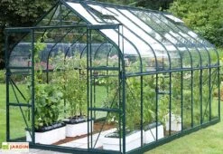 Serre De Jardin En Alu Et Verre Trempé Lams 12,9 M² - Aloé Vert
