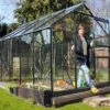 Serre De Jardin En Verre Trempé Grise Avec Base 4,65 M²