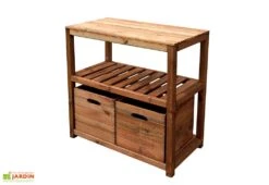 Table De Rempotage Avec Rangements En Bois Traité - Tero